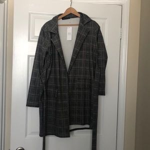 Checkered mini blazer dress